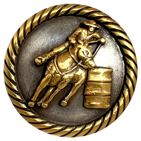 BS9298-2-SRTPGP 1-1/4"  Antique Gold Barrel Racer Rope Edge Conchos Screwback