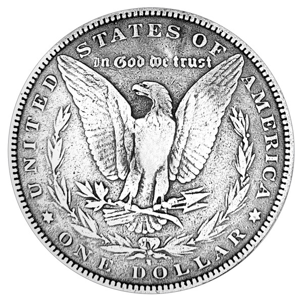 F9711-B SRTP 1-1/2'' Antique Silver Morgan Silver Dollar Reproduction Coin Concho