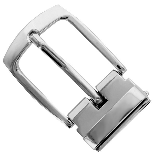 PC15 NP Hand Polished Clamp Belt Buckle Fits 1-1/8"(30mm) Wide Belt Strap (Nickel Plated)