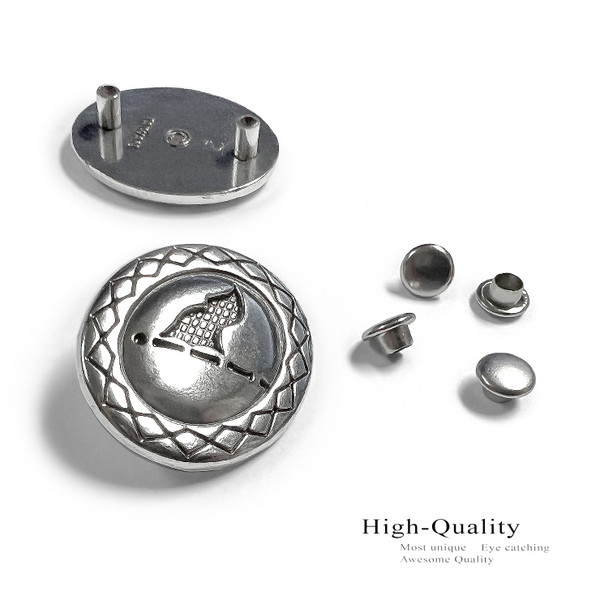 BS8163C SRTP Antique Engraved Golf Flag Rivet Back Concho (DR)