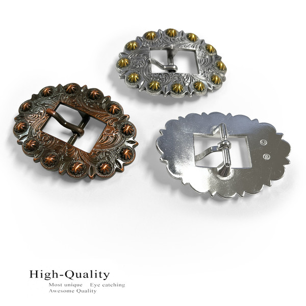 BS9307 COPPER Bridle Headstall Center Bar Buckle Fits 3/4"(19mm) Strap (Copper)