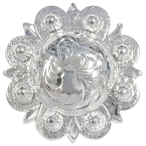 BS9162F SP 3/4" Bright Silver Berry Flat Back Concho