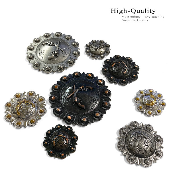 LL-1932 SRTPGP 2" Gold Berry Concho W/Gold Cross Pistols