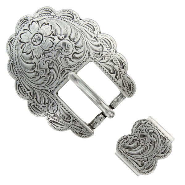 S5400 LASRP 3/4" 19MM Western Engraved Belt Buckle ,Loop Set