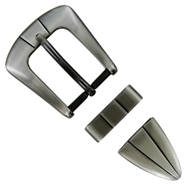 S6096 GUN Hand Polished Engraved Belt Buckle Set Fits 1"(25mm) Belt (Gun)