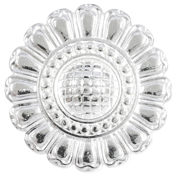 FA5986-4 SP 1-3/4" Bright Silver Sun Flower Engraved Concho Screwback