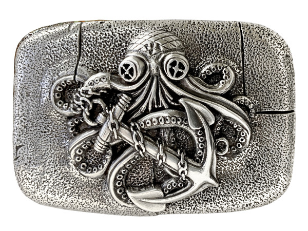HA2331 LASRP Unique Buckle Antique Octopus Boat Anchor Engraved Belt Buckle