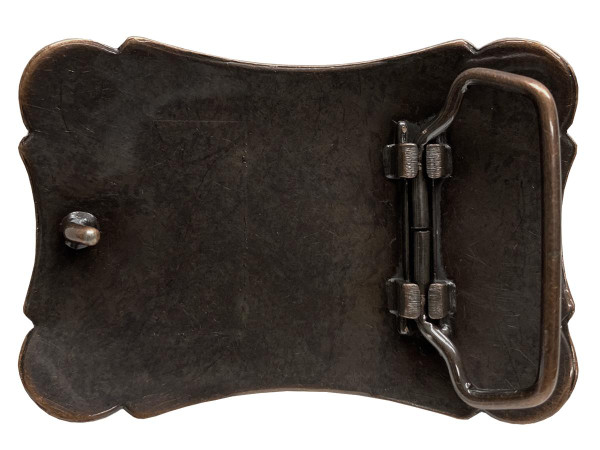 Western Floral Scroll Engraved Belt Buckle Fits 1-1/2"(38mm) Belt Strap (Copper-Patina)