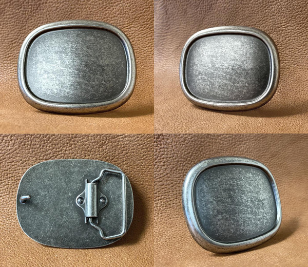 Raised Edge Blank Plain Buckle Belt Buckle Fits 1-1/2"(38mm) Wide Belt-Antique Silver