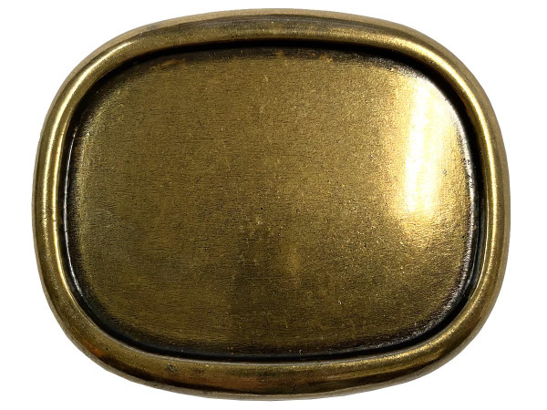 Raised Edge Blank Plain Buckle Belt Buckle Fits 1-1/2"(38mm) Wide Belt -Antique Brass