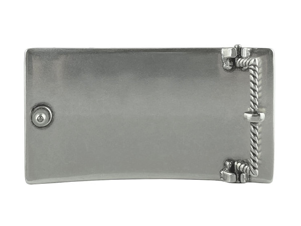 HA0850 LASRP Rhinestone Crystal Belt Buckle Antique Rectangle Floral Engraved Buckle (Crystal-Capri Blue)