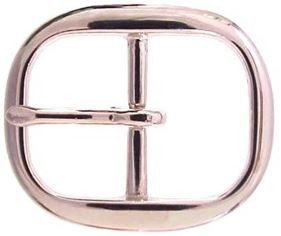TV718 NP Oval Buckle Solid Brass Buckle Replacement Center Bar Buckle Fits 3/4" Wide Belt-Nickle