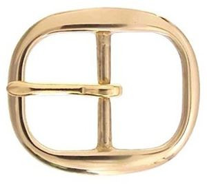 TV718 BOC Oval Buckle Solid Brass Buckle Replacement Center Bar Buckle Fits 1" Wide Belt-Gold