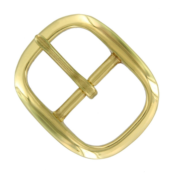 TV718 BOC Oval Buckle Solid Brass Buckle Replacement Center Bar Buckle Fits 1-3/4" Wide Belt-Gold
