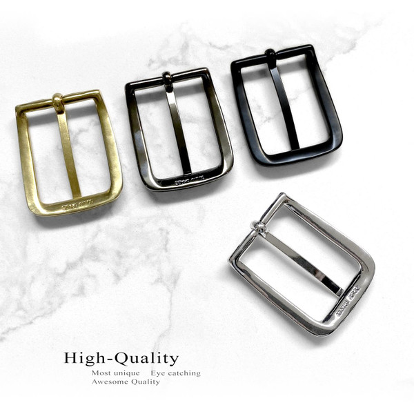BS3208 Replacement Solid Brass Buckle Classic Dress Belt Buckle fits 1-1/8" (30mm) Belt- Gold