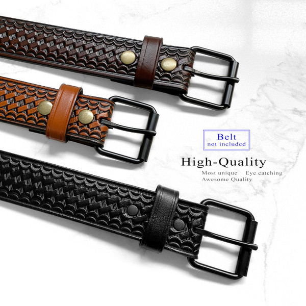 BLK Replacement Roller Buckle Classic Casual Metal Belt Buckle fits 1-1/2" (38mm) Belt- Black