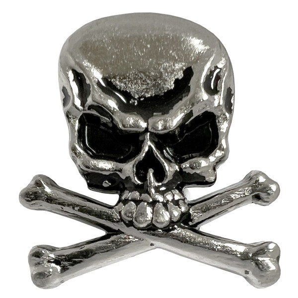 LL-0398 Antique Black Engraved Skull Crossbones Concho Screw-back