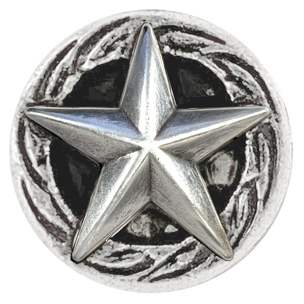 F9951-2 SRTP 1/2" Antique Silver Engraved Raised Star Concho Screwback