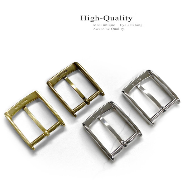 AE354 BOC Solid Brass Classic Casual Dress Belt Buckle Fits 1-3/8"(35mm) (Bright Gold)