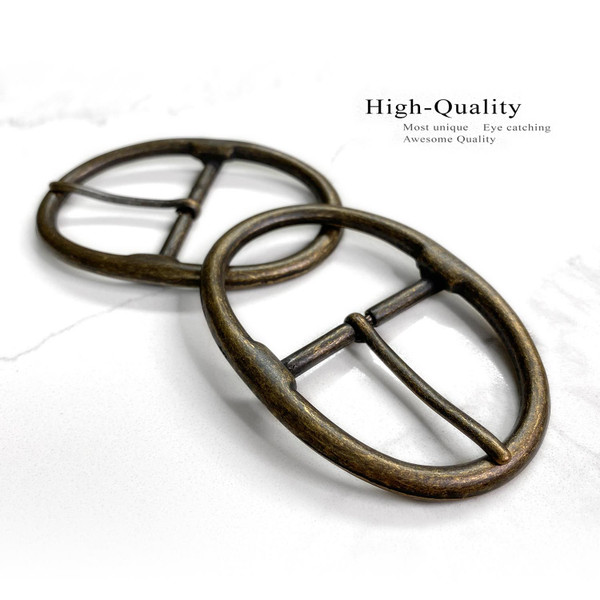 JT6028 Classic Casual Center Bar Buckle Fits 1-3/4"(45mm) Wide Belt- (Antique Gold)