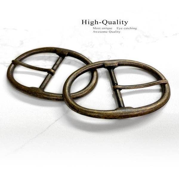 JT6028 Classic Casual Center Bar Buckle Fits 1-3/4"(45mm) Wide Belt- (Antique Gold)