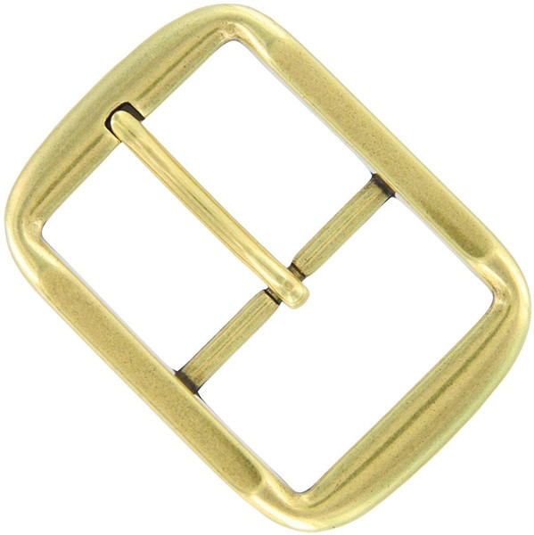AC1419-1 OEB Classic Hand Polished Center Bar Buckle Fits 1-1/2"(38mm) Wide Belt (Gold)