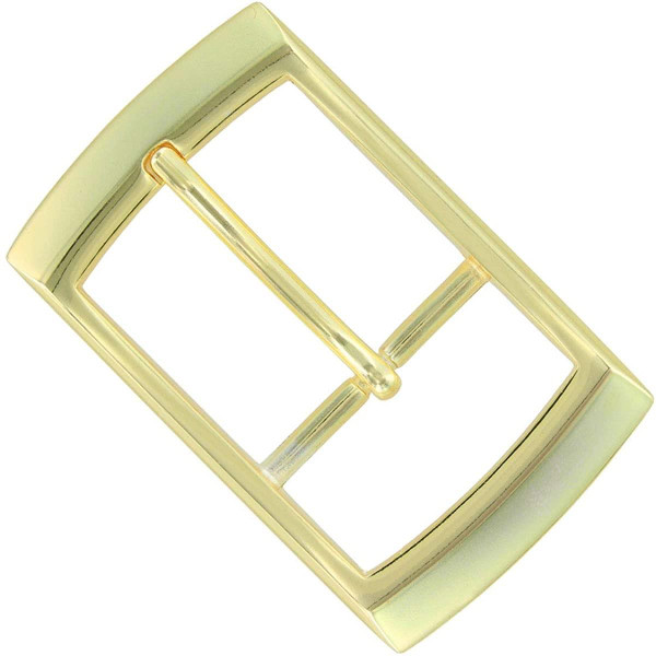AC1443-1 D14K Classic Hand Polished Center Bar Belt Buckle Fits 1-1/2"(38mm) Belt (Gold)