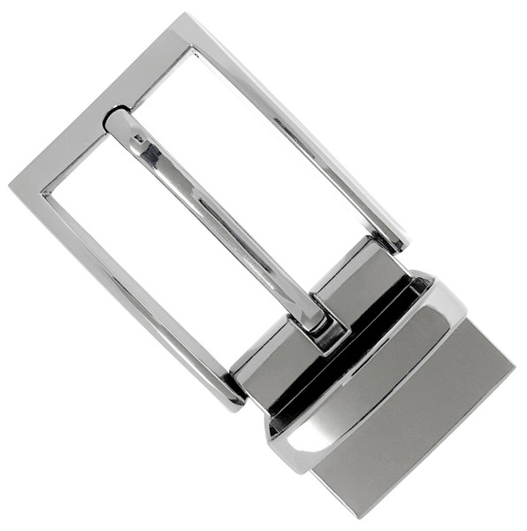 Z32292R-Clamp-NP Simple Classic Polished Reversible Belt Buckle Fits 1-1/4"(32mm) Wide Belt Strap (Nickel Plated)