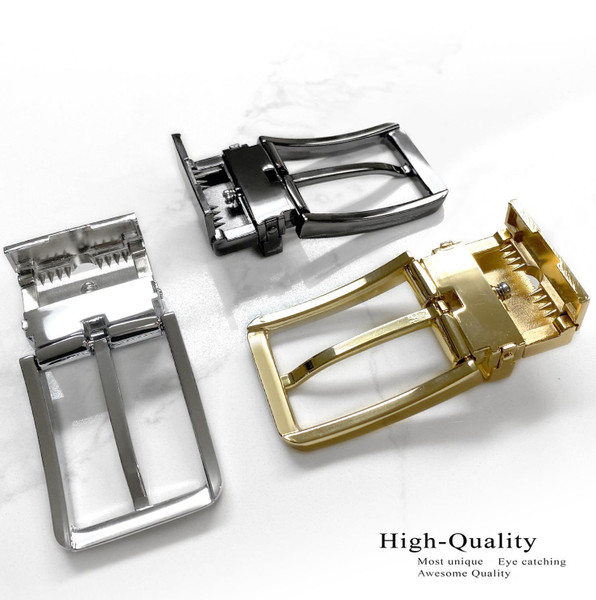 Z35289R-Clamp GUN Engraved Polished Clamp Belt Buckle Fits 1-3/8"(35mm) Wide Belt Strap (Gun)