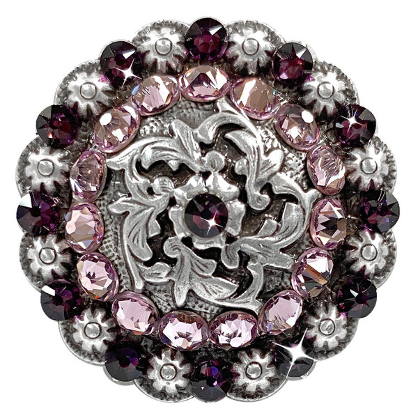 Amethyst Light Amethyst Coloma Antique Silver Rhinestone Crystal Concho