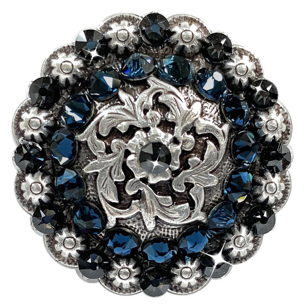 Montana-Graphite Coloma Antique Silver Rhinestone Crystal Concho