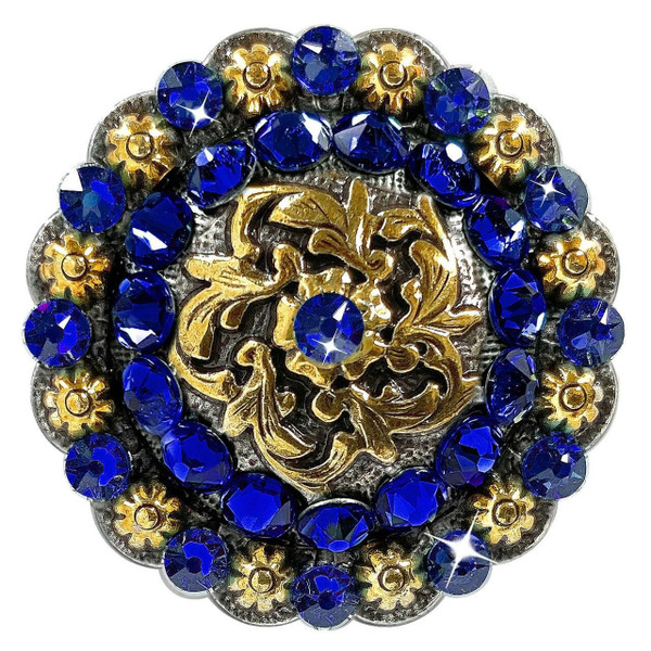 Antique Gold Coloma Rhinestone Crystal Concho Designed and assembled in the U.S