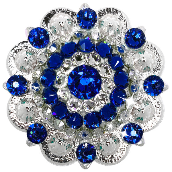 Crystal-Capri-Blue Bright Silver Berry Rhinestone Crystal Concho Designed and assembled in the U.S