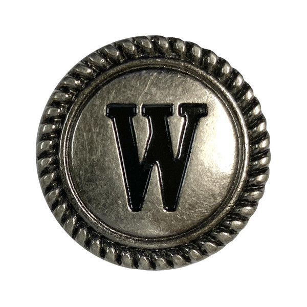 TR2575 ANR 1-1/8" Antique Silver Letter Initial Alphabet Conchos Screw Back Concho (Antique, W)