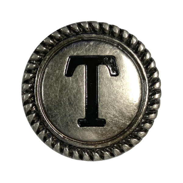 TR2575 ANR 1-1/8" Antique Silver Letter Initial Alphabet Conchos Screw Back Concho (Antique, T)