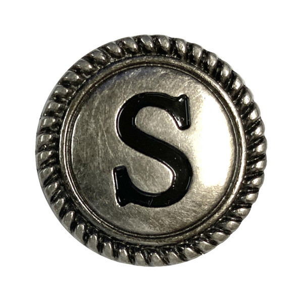 TR2575 ANR 1-1/8" Antique Silver Letter Initial Alphabet Conchos Screw Back Concho (Antique, S)