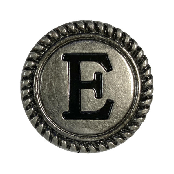 TR2575 ANR 1-1/8" Antique Silver Letter Initial Alphabet Conchos Screw Back Concho (Antique, E)