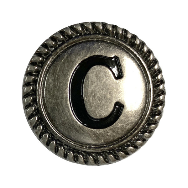 TR2575 ANR 1-1/8" Antique Silver Letter Initial Alphabet Conchos Screw Back Concho (Antique, C)