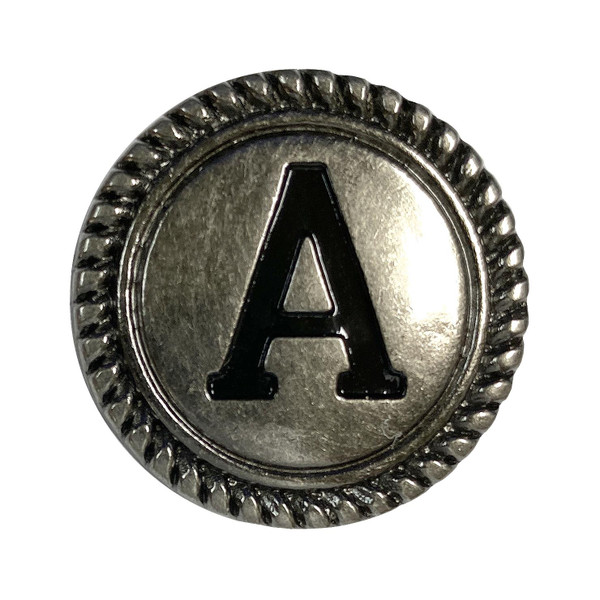 TR2575 ANR 1-1/8" Antique Silver Letter Initial Alphabet Conchos Screw Back Concho (Antique, A)
