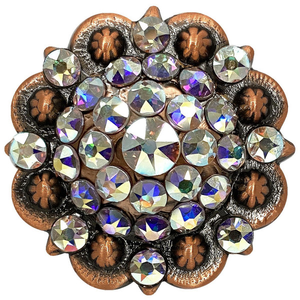 Crystal AB Copper Berry Rhinestone Crystal Concho Designed and assembled in the U.S