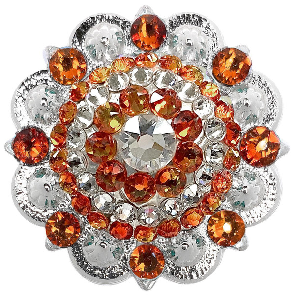 Crystal-Fire Opal Bright Silver Berry Rhinestone Crystal Concho Designed and assembled in the U.S