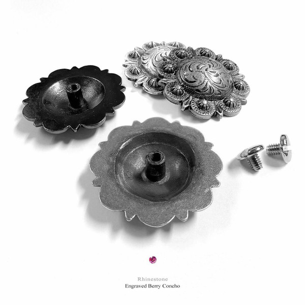 Lt Co Tpz-Crystal AB Bright Silver Berry Rhinestone Crystal Concho Designed and assembled in the U.S