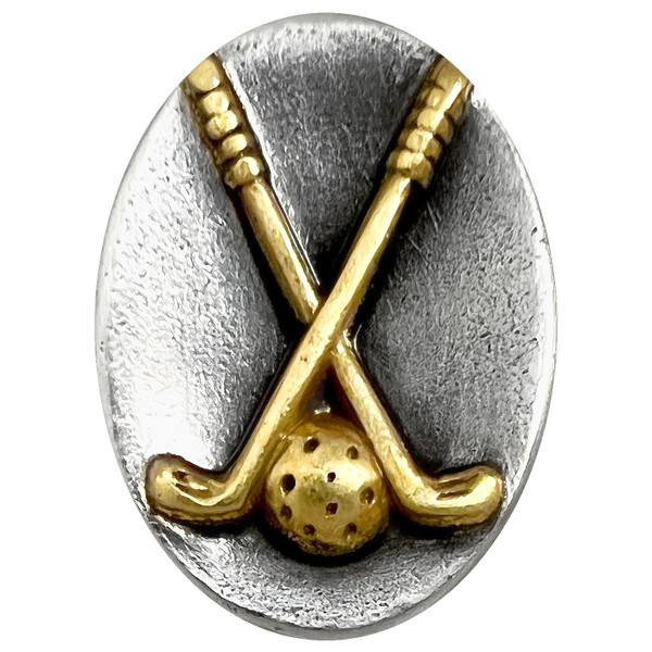 BS8642C SRTPGP Antique Gold Engraved Cross Golf Oval Concho Rivet Back (DR)