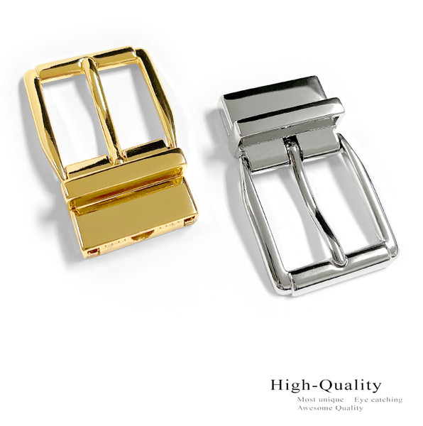 4010R-NP Simple Classic Polished Reversible Belt Buckle Clamp Style Fits 1-1/8"(30mm) wide belt strap