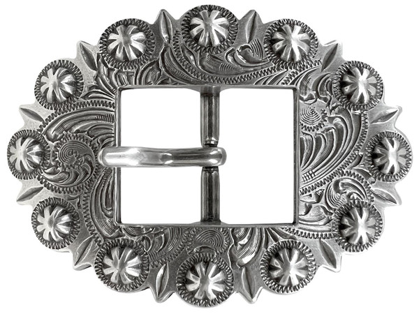 BS9307-1 SRTP Bridle Headstall Center Bar Buckle Fits 1"(25mm) Strap (Antique Silver)