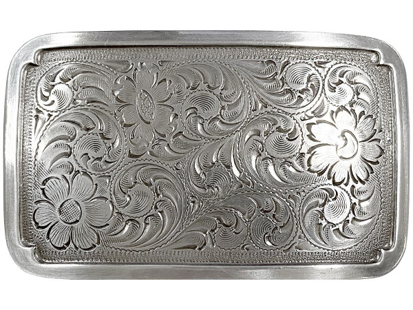 Antique Silver Western Floral Scroll Engraved Belt Buckle Fits 1-1/4"(32mm) Belt Strap