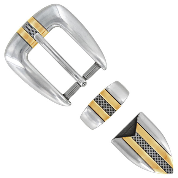 S6216-ASAG Hand Polished Engraved Belt Buckle Set Fits 1"(25mm) Belt (Antique Gold)