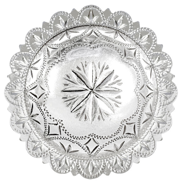 FA4831 SP Bright Silver Windrose Engraved Concho Screwback