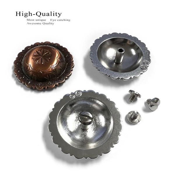 FA4831 SP Bright Silver Windrose Engraved Concho Screwback