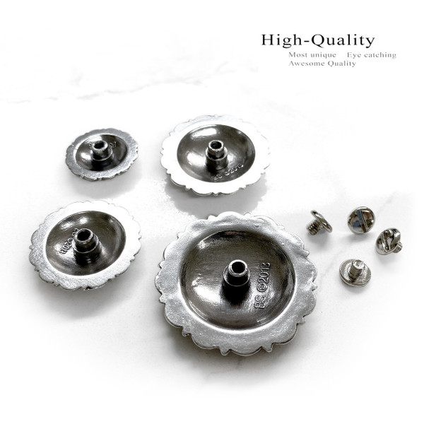 BS9188 ASAG Antique Gold Western Floral Coloma Engraved Concho Screwback